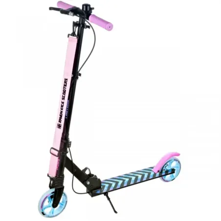 Детский самокат Raven Pastelle Black/Pink 145мм с ручным тормозом и передним