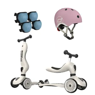 Scoot And Ride tõuks + Kiiver + Kaitsmed komplekt soodushinnaga