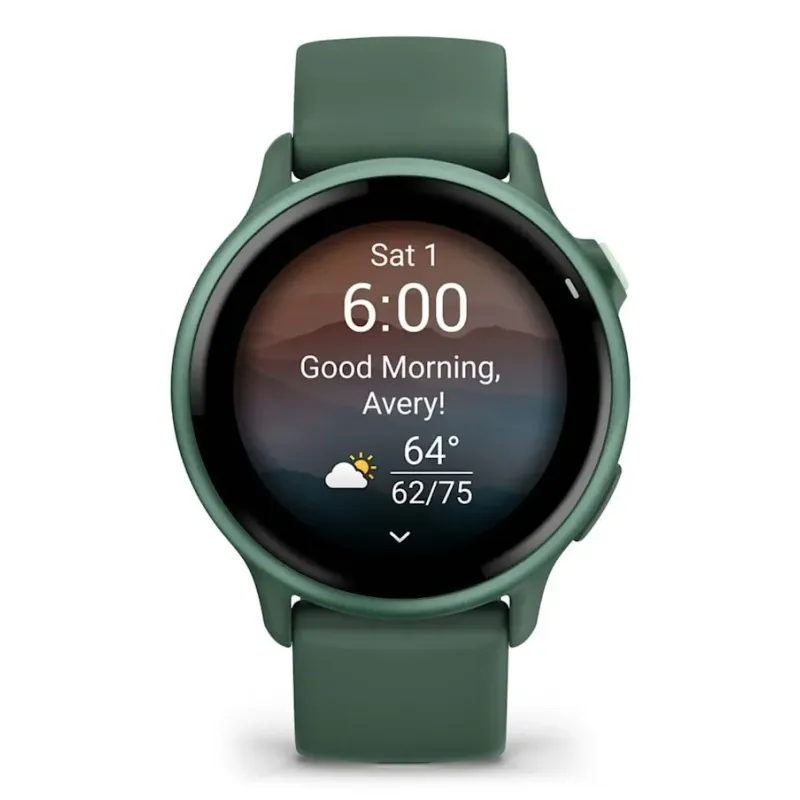 Garmin vívoactive 6 3.05 cm (1.2") AMOLED 42 mm Digital 390 x 390 pixels Touchscreen Green Wi-Fi GPS (satellite)