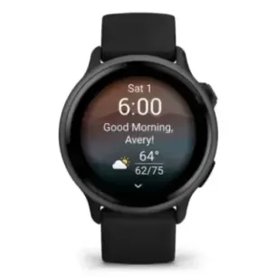 Garmin vívoactive 6 3.05 cm (1.2") AMOLED 42 mm Digital 390 x 390 pixels Touchscreen Black Wi-Fi GPS (satellite)