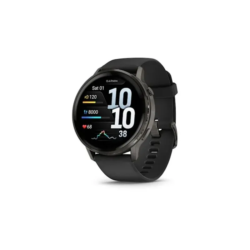 Garmin Venu 4 Smart Watch 45mm, GPS, Black with Dark Gray Silicone Band EU