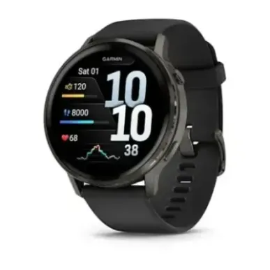Garmin Venu 4 Smart Watch 45mm, GPS, Black with Dark Gray Silicone Band EU