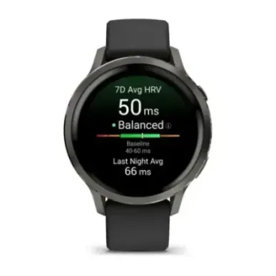 Garmin Venu 4 3.05 cm (1.2") AMOLED 41 mm Digital 390 x 390 pixels Touchscreen Black Wi-Fi GPS (satellite)