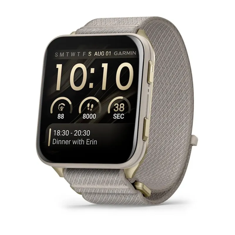 Garmin Venu X1 5.08 cm (2") AMOLED Digital 448 x 486 pixels Touchscreen Gold, Titanium Wi-Fi GPS (satellite)