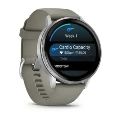 Garmin Venu 4 3.56 cm (1.4") AMOLED 45 mm Digital 454 x 454 pixels Touchscreen Silver Wi-Fi GPS (satellite)