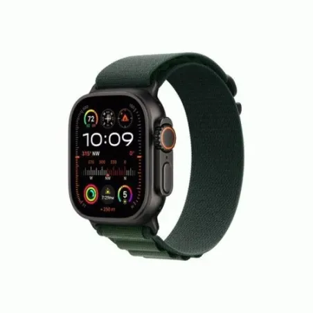Apple Watch Ultra 2 GPS + Cellular 49mm Titanium Black Case with Dark Green Alpine Loop Large EU MX4T3