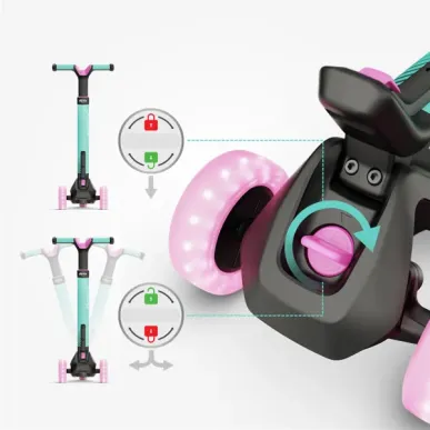 Самокат BERG Nexo LED – детский трёхколёсный самокат с LED колесами