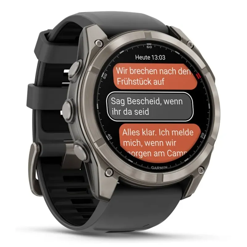 Garmin fēnix 8 Pro 3.56 cm (1.4") AMOLED 51 mm Digital 454 x 454 pixels Touchscreen Graphite, Titanium Wi-Fi GPS