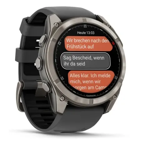 Garmin fēnix 8 Pro 3.56 cm (1.4") AMOLED 51 mm Digital 454 x 454 pixels Touchscreen Graphite, Titanium Wi-Fi GPS