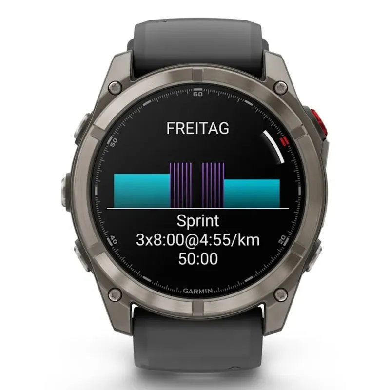 Garmin fēnix 8 Pro 3.56 cm (1.4") AMOLED 51 mm Digital 454 x 454 pixels Touchscreen Graphite, Titanium Wi-Fi GPS