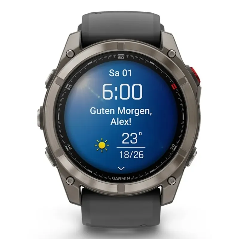 Garmin fēnix 8 Pro 3.56 cm (1.4") AMOLED 51 mm Digital 454 x 454 pixels Touchscreen Graphite, Titanium Wi-Fi GPS