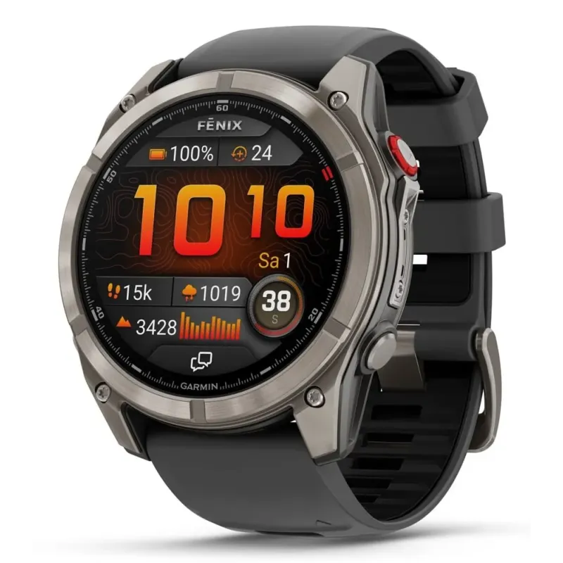 Garmin fēnix 8 Pro 3.56 cm (1.4") AMOLED 51 mm Digital 454 x 454 pixels Touchscreen Graphite, Titanium Wi-Fi GPS
