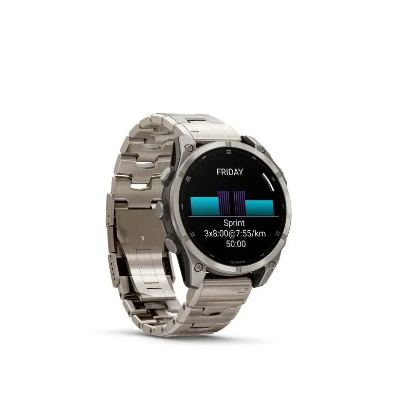 Garmin Fenix 8 3.56 cm (1.4") AMOLED 47 mm Digital 454 x 454 pixels Touchscreen Titanium Wi-Fi GPS (satellite)