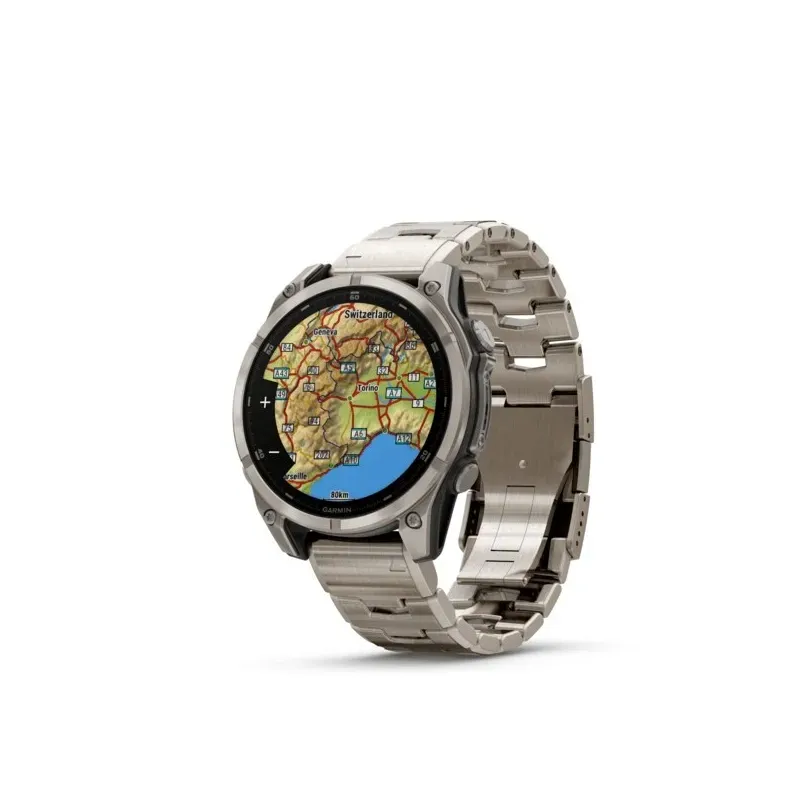 Garmin Fenix 8 3.56 cm (1.4") AMOLED 47 mm Digital 454 x 454 pixels Touchscreen Titanium Wi-Fi GPS (satellite)
