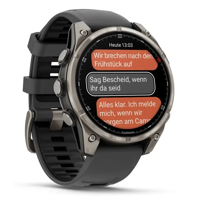 Garmin fēnix 8 Pro 3.56 cm (1.4") AMOLED 47 mm Digital 454 x 454 pixels Touchscreen Graphite, Titanium Wi-Fi GPS