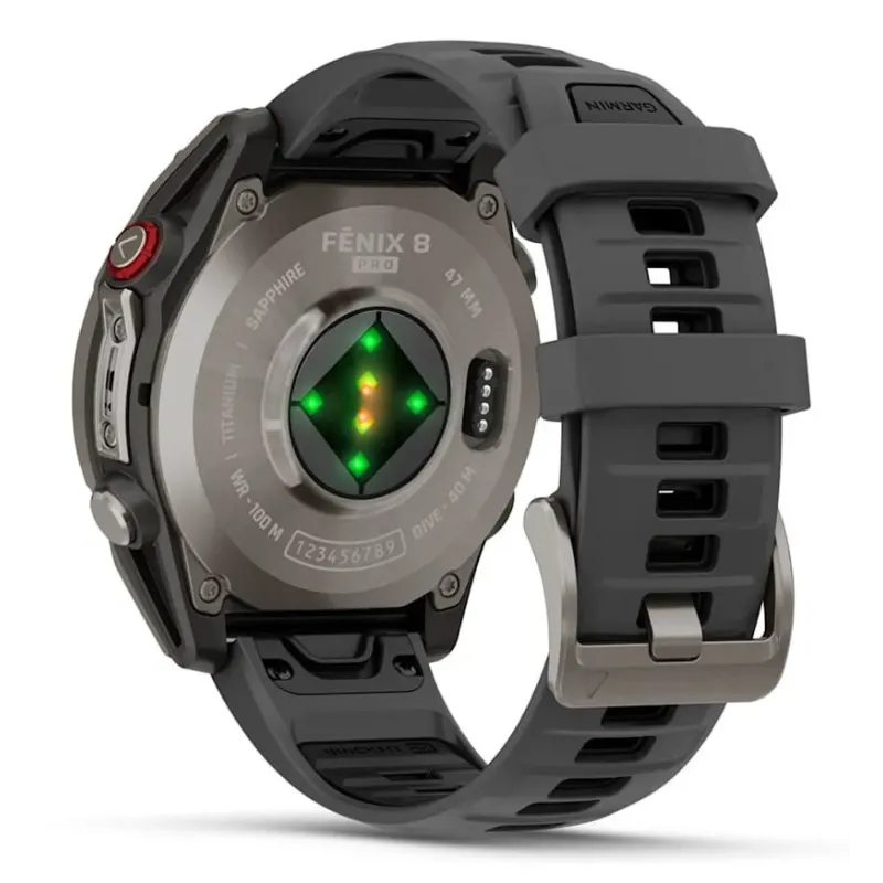 Garmin fēnix 8 Pro 3.56 cm (1.4") AMOLED 47 mm Digital 454 x 454 pixels Touchscreen Graphite, Titanium Wi-Fi GPS