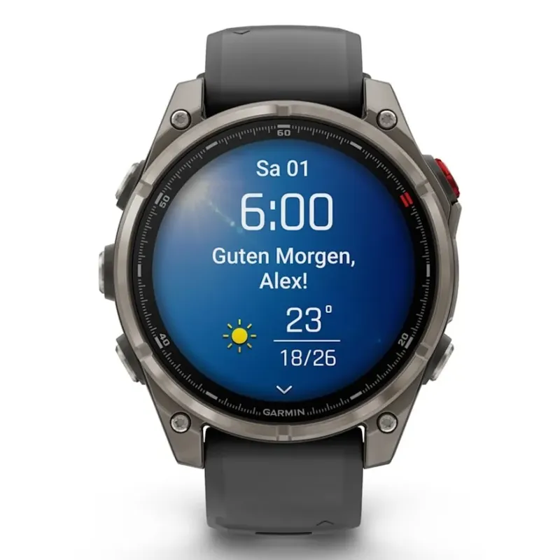 Garmin fēnix 8 Pro 3.56 cm (1.4") AMOLED 47 mm Digital 454 x 454 pixels Touchscreen Graphite, Titanium Wi-Fi GPS