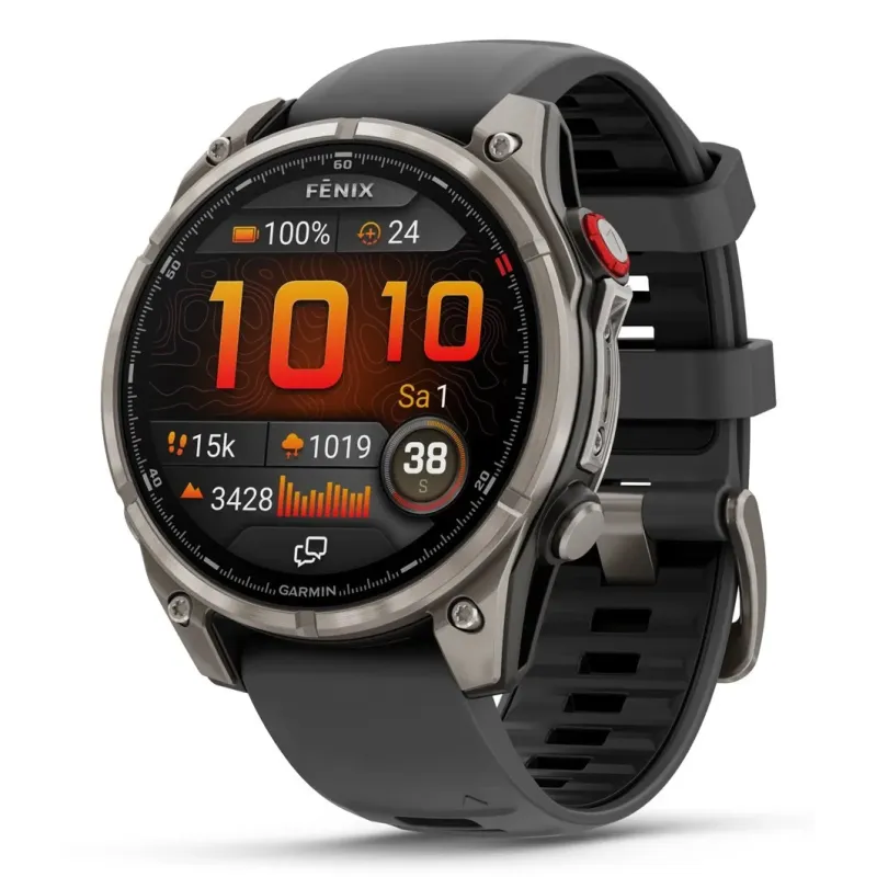 Garmin fēnix 8 Pro 3.56 cm (1.4") AMOLED 47 mm Digital 454 x 454 pixels Touchscreen Graphite, Titanium Wi-Fi GPS