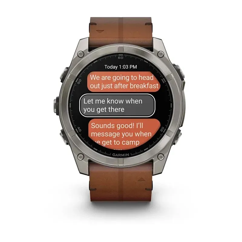Garmin Fenix 8 3.56 cm (1.4") AMOLED 51 mm Digital 454 x 454 pixels Touchscreen Titanium Wi-Fi GPS (satellite)