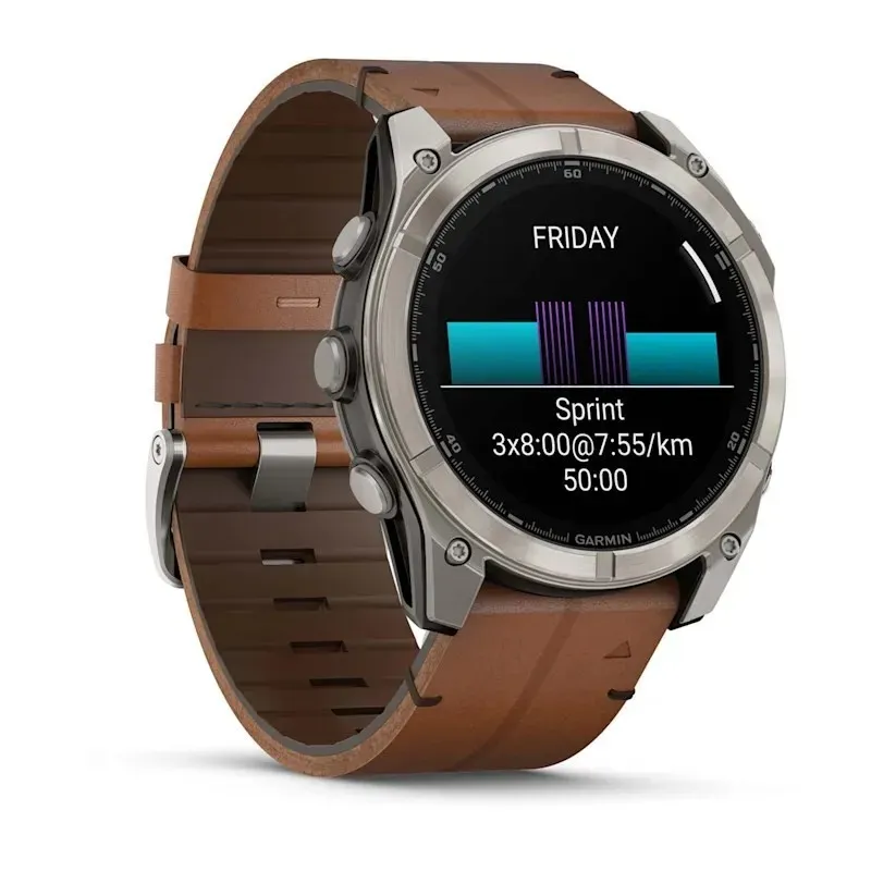 Garmin Fenix 8 3.56 cm (1.4") AMOLED 51 mm Digital 454 x 454 pixels Touchscreen Titanium Wi-Fi GPS (satellite)