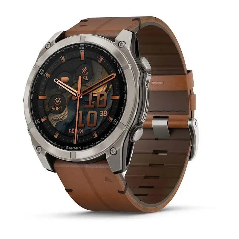 Garmin Fenix 8 3.56 cm (1.4") AMOLED 51 mm Digital 454 x 454 pixels Touchscreen Titanium Wi-Fi GPS (satellite)