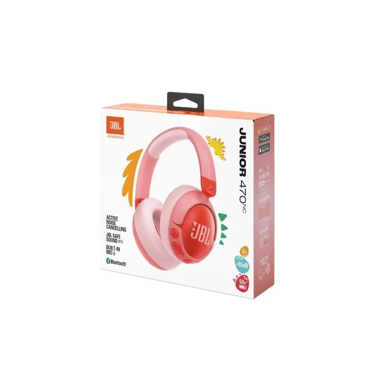 JBL JR470NC Bluetooth Wireless On-Ear Headphones for Kids Pink EU