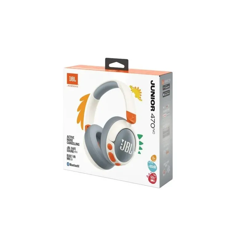 JBL JR470NC Bluetooth Wireless On-Ear Headphones for Kids White EU