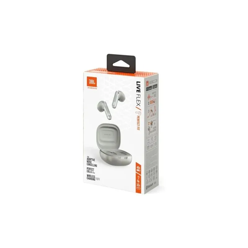 JBL Live Flex TWS Bluetooth Wireless In-Ear Earbuds Silver EU