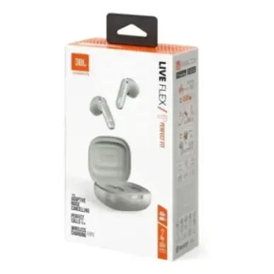 JBL Live Flex TWS Bluetooth Wireless In-Ear Earbuds Silver EU