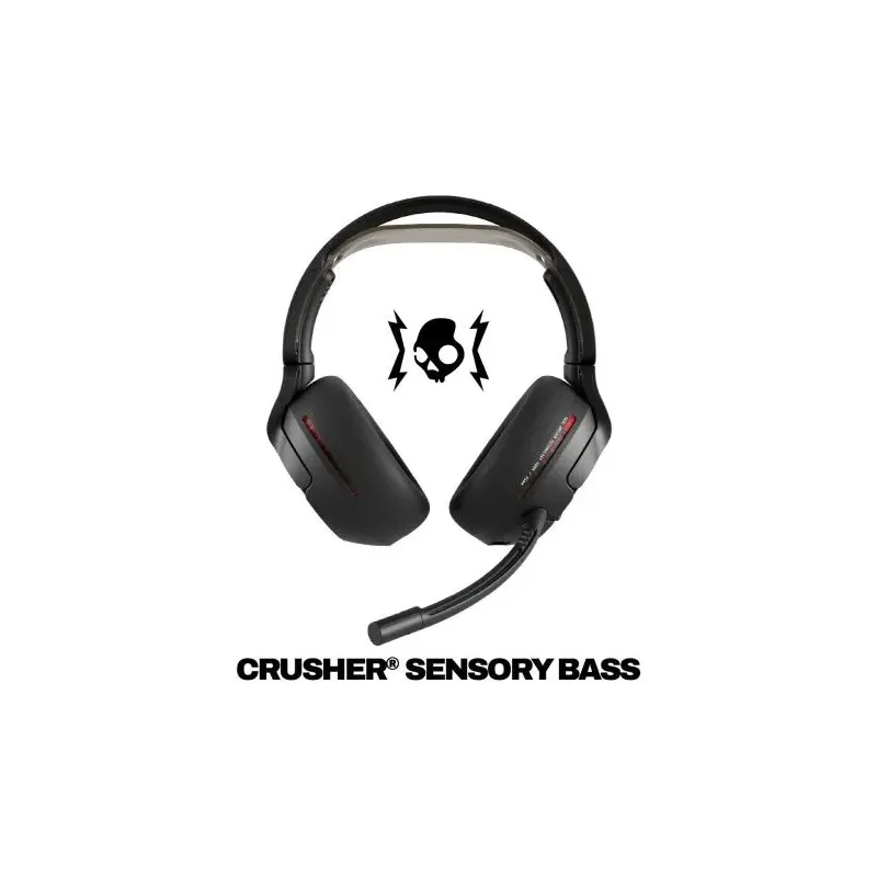 Skullcandy Crusher PLYR 720 Bluetooth Wireless Over-ear Headphones with Mic, BT 5.3, for PS5, Nintendo Switch, Black EU (S6PC