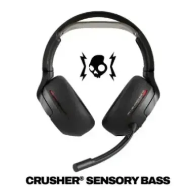 Skullcandy Crusher PLYR 720 Bluetooth Wireless Over-ear Headphones with Mic, BT 5.3, for PS5, Nintendo Switch, Black EU (S6PC