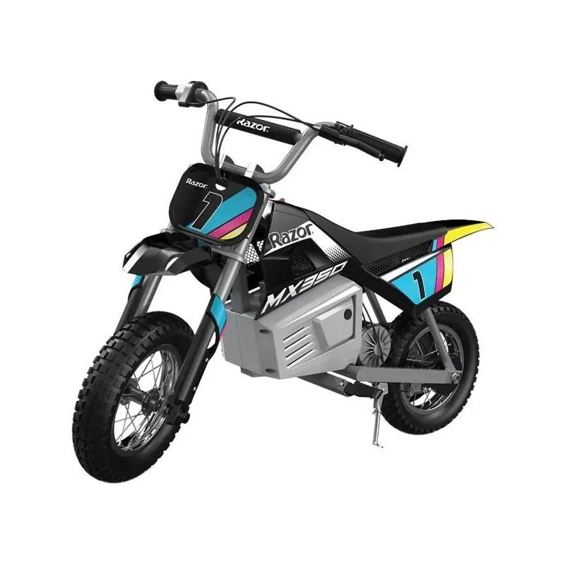 Электровелосипед Razor MX350, с наклейками, черный
