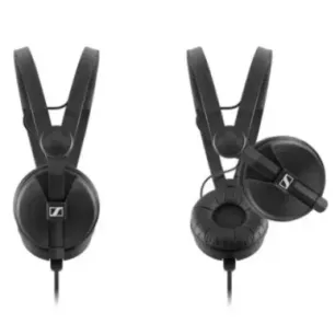 Sennheiser HD 25 PLUS - Słuchawki profesjonalne, zamknięte, przewód prosty i spiralny, dodatkowe poduszki welurowe,