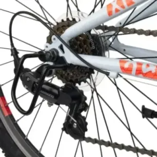 Детский велосипед S'COOL Xroc, 24 дюйма, небесно-серый/неоново-оранжевый.