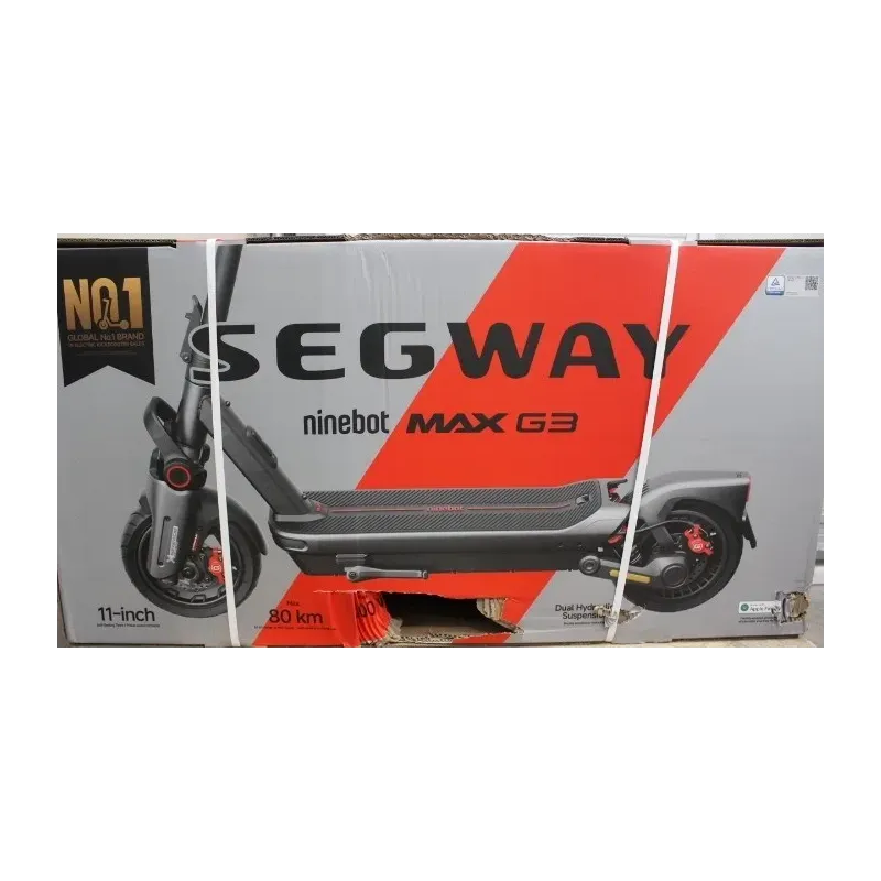 SALE OUT. Segway MAX G3 E eKickScooter 2000 W Up to 25 km/h 11 " 24 month(s) Black DAMAGED PACKAGING
