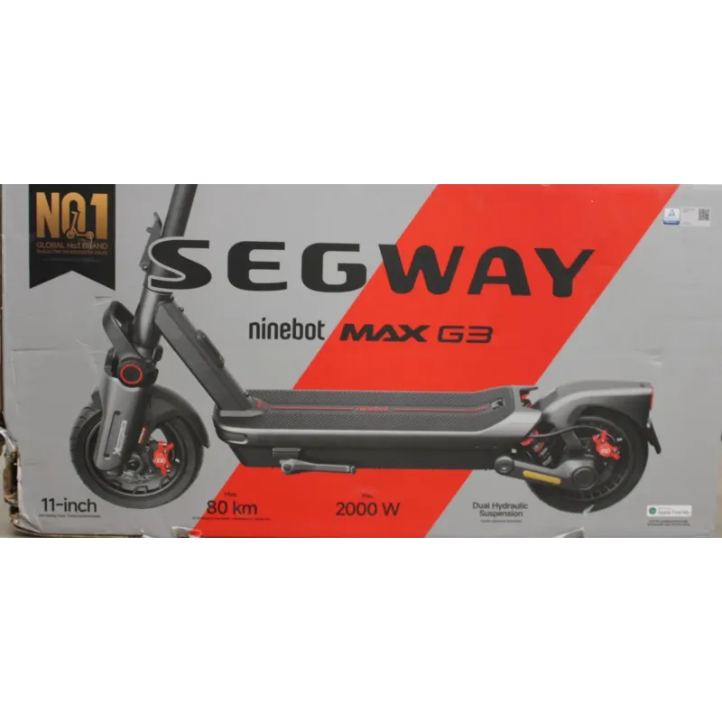 SALE OUT. Segway MAX G3 E eKickScooter 2000 W Up to 25 km/h 11 " 24 month(s) Black DAMAGED PACKAGING