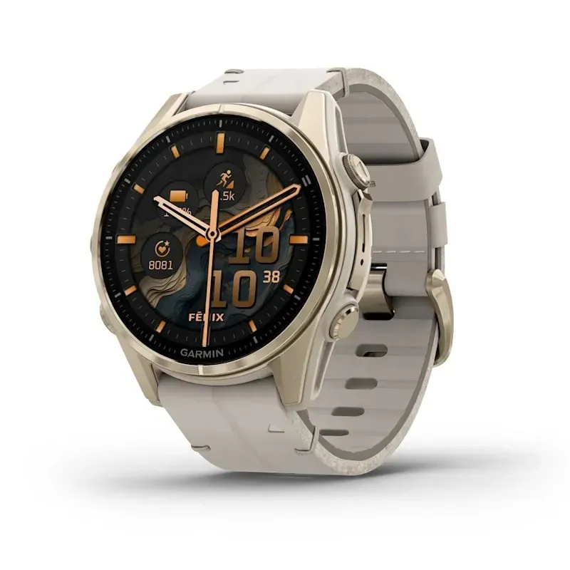 Garmin Fenix 8 3.3 cm (1.3") AMOLED 43 mm Digital 416 x 416 pixels Touchscreen Gold Wi-Fi GPS (satellite)