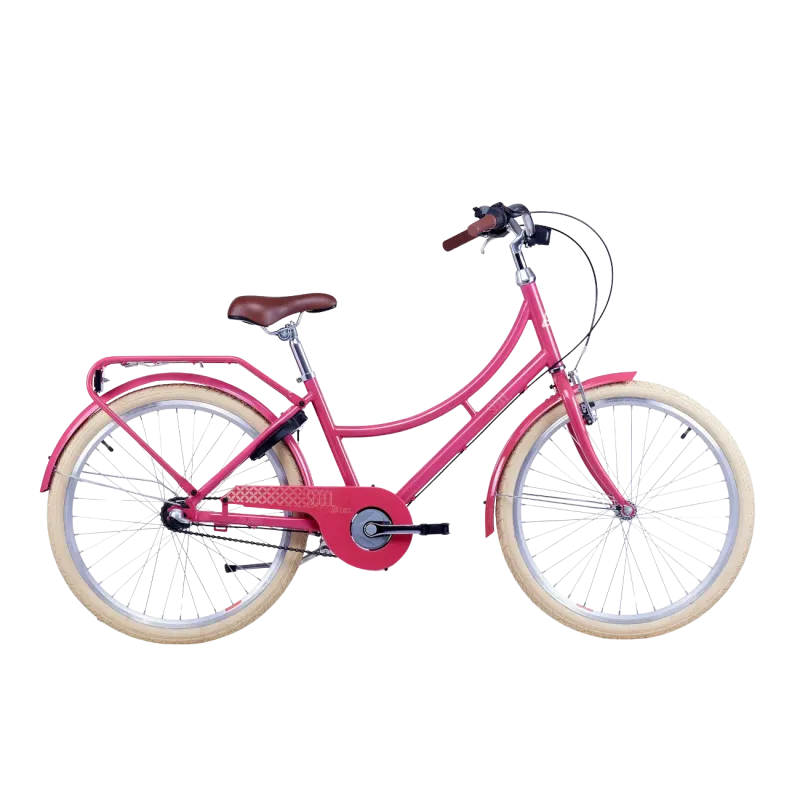 Laste jalgratas S'COOL chiX Classic, 24" Berry/Beige
