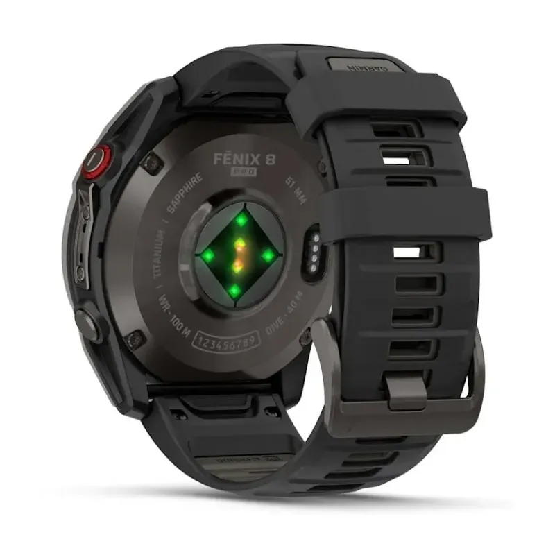 Garmin fēnix 8 Pro 3.56 cm (1.4") AMOLED 51 mm Digital 454 x 454 pixels Touchscreen Black, Grey, Titanium Wi-Fi GPS