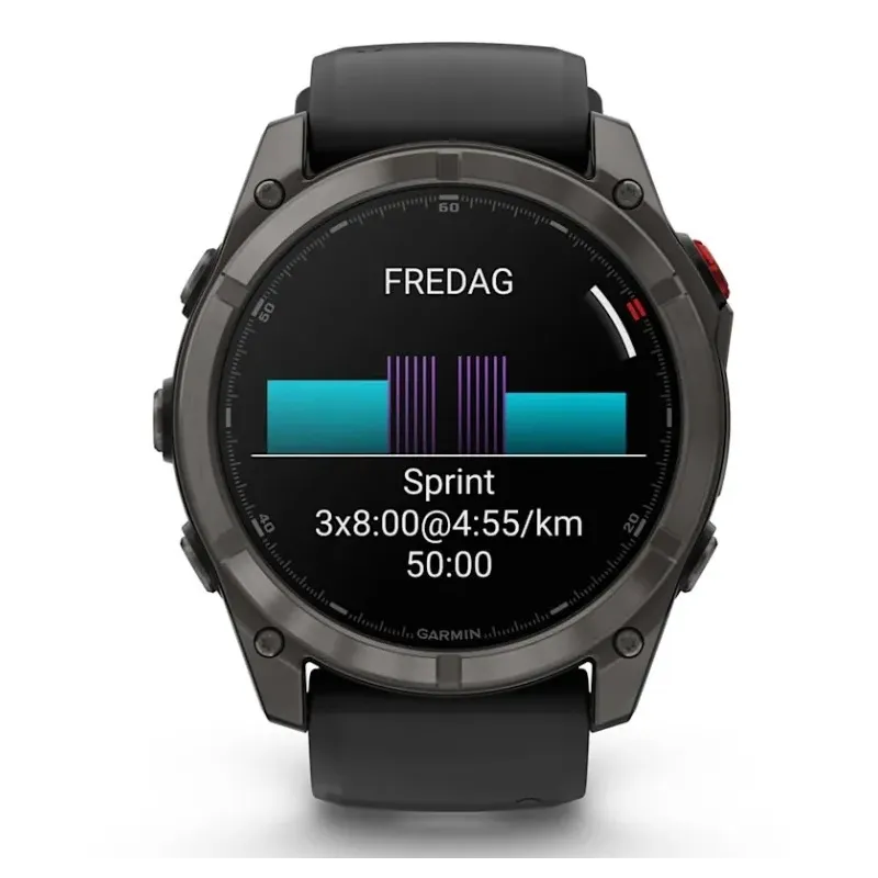 Garmin fēnix 8 Pro 3.56 cm (1.4") AMOLED 51 mm Digital 454 x 454 pixels Touchscreen Black, Grey, Titanium Wi-Fi GPS