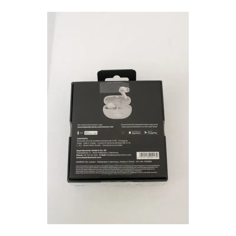 SALE OUT. Beyerdynamic Amiron 100 cream TWS Earphones with charging case, 5 pairs of eartips and USB cable SALE OUT.