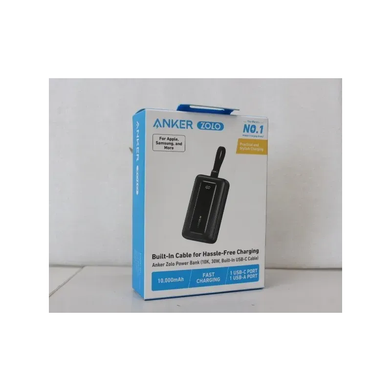SALE OUT. Anker Power Bank with Built-In USB-C Cable A1688H11 10000 mAh Black DEMO