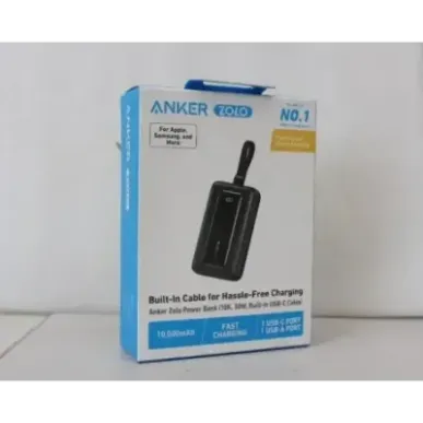 SALE OUT. Anker Power Bank with Built-In USB-C Cable A1688H11 10000 mAh Black DEMO