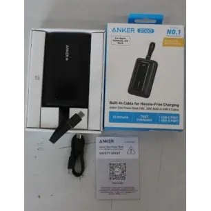 SALE OUT. Anker Power Bank with Built-In USB-C Cable A1688H11 10000 mAh Black DEMO