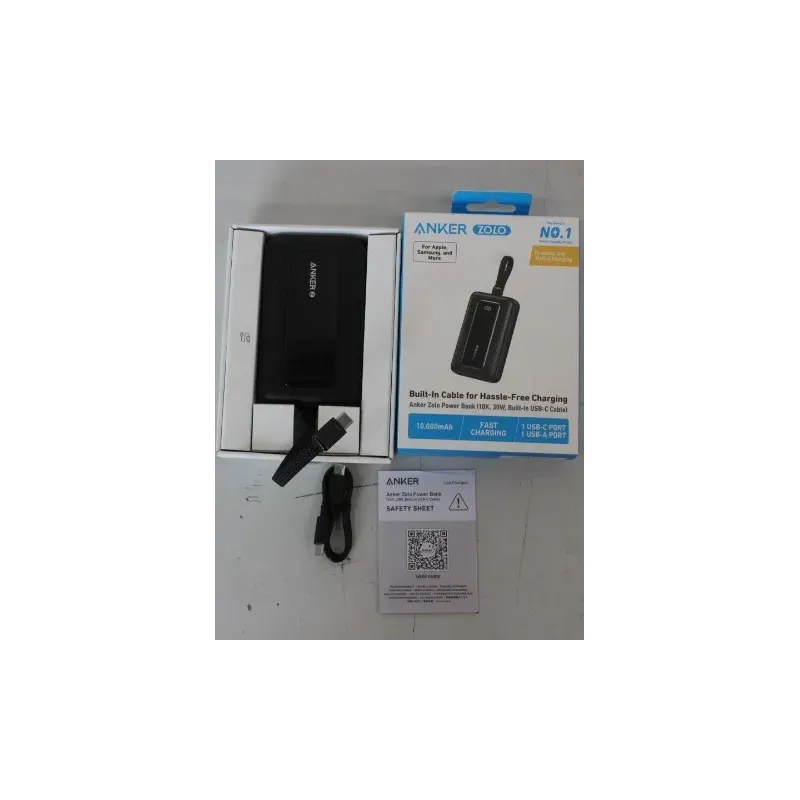 SALE OUT. Anker Power Bank with Built-In USB-C Cable A1688H11 10000 mAh Black DEMO
