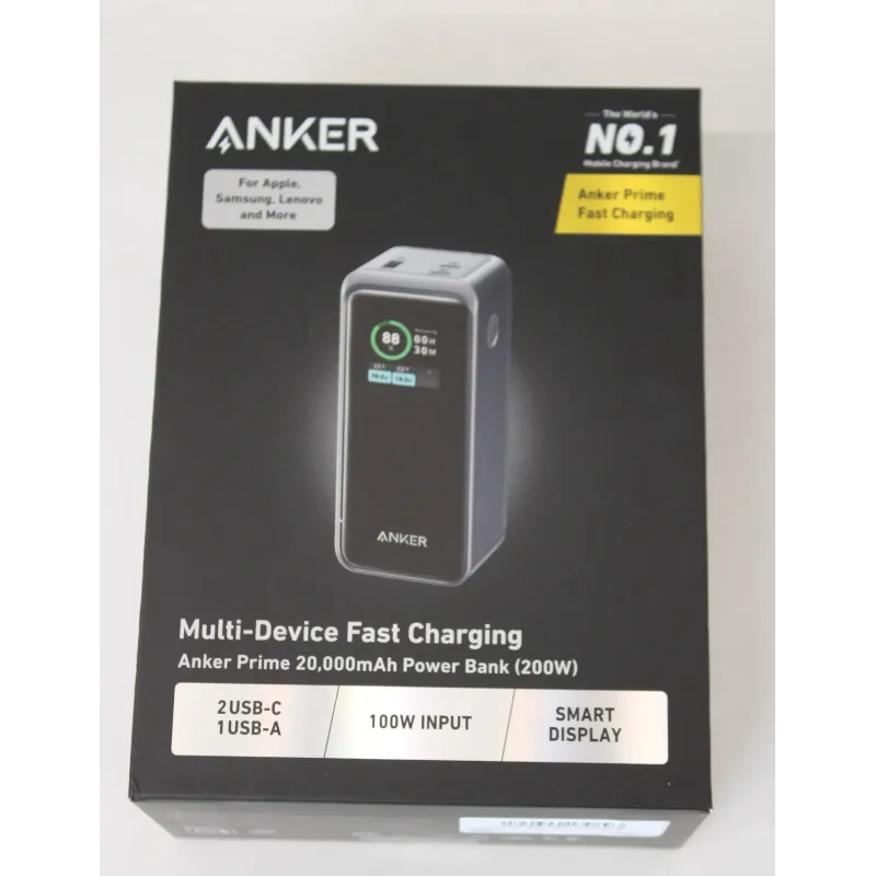 SALE OUT. Anker Power Bank, 200 W Prime 20000 mAh Black UNPACKED, SMALL  SCRATCHED ON TOP