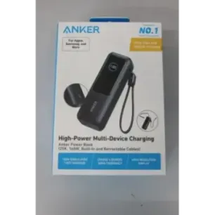 SALE OUT. Anker Zolo Powerbank A1695H11 25000 mAh Built-In USB-C and Retractable Cable) Grey UNPACKED,