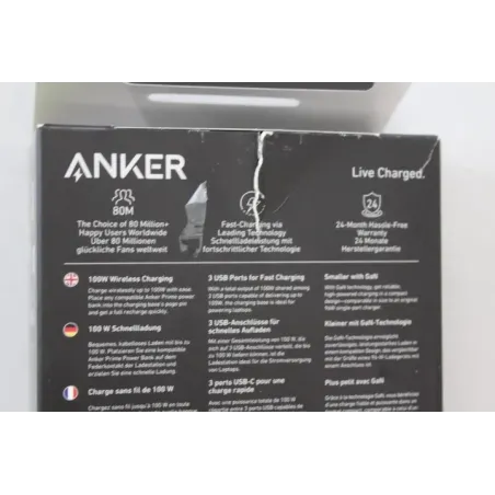 SALE OUT. Anker Prime Charging Base for Power Bank, 100W A1902311 Black UNPACKED, DAMAGED PACKAGING, SCRATCHED