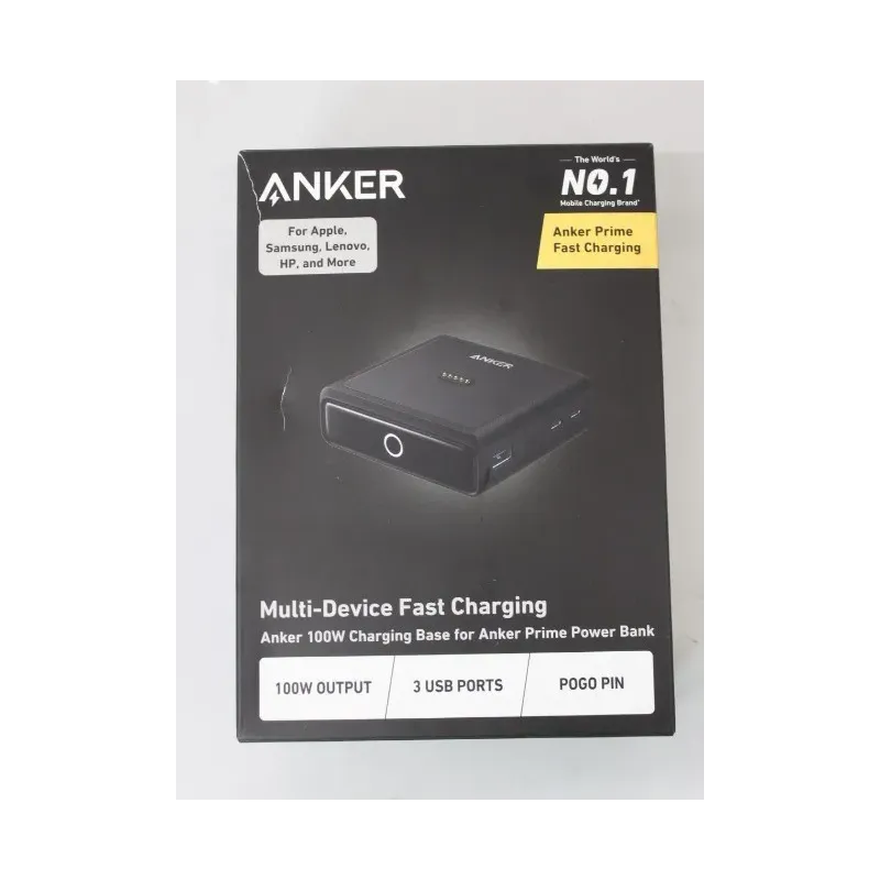 SALE OUT. Anker Prime Charging Base for Power Bank, 100W A1902311 Black UNPACKED, DAMAGED PACKAGING, SCRATCHED