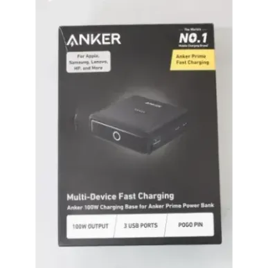 SALE OUT. Anker Prime Charging Base for Power Bank, 100W A1902311 Black UNPACKED, DAMAGED PACKAGING, SCRATCHED